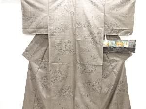 未使用品　仕立て上がり　家屋風景模様織り出し本場泥大島紬着物(9マルキ)